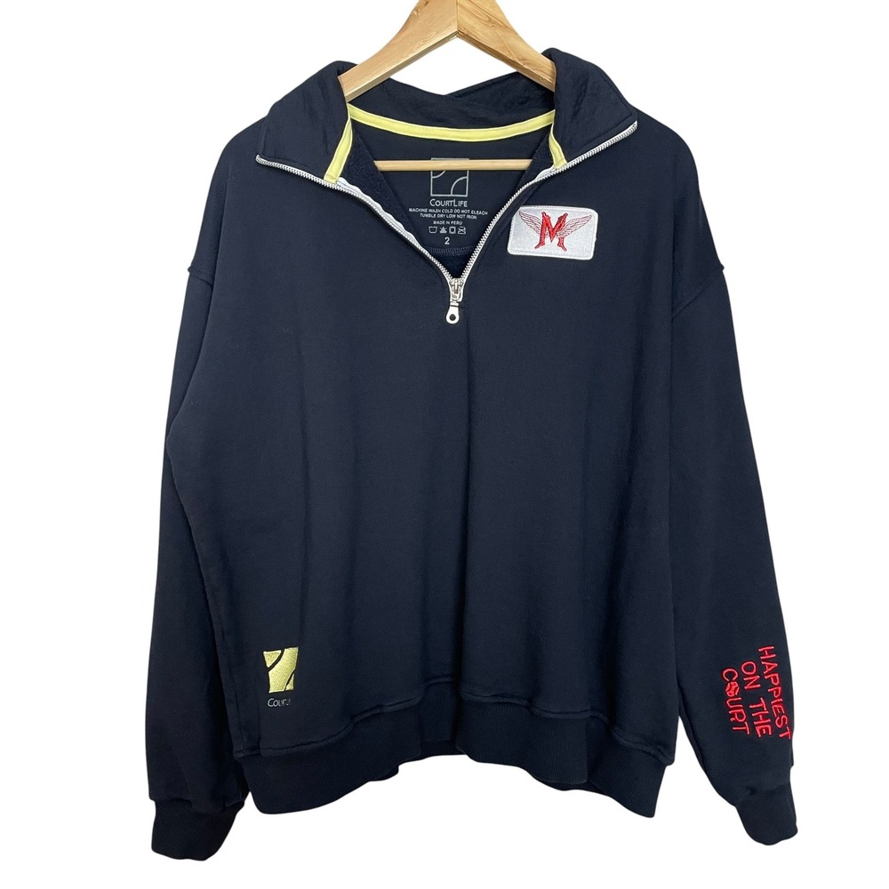 CourtLife Quarter Zip Sweatshirt Women Navy Portland Multnomah Athletic Club MAC